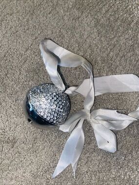 Seasons of Cannon Falls Blingle Bell Silver Rhinestone Christmas Ornament 2"